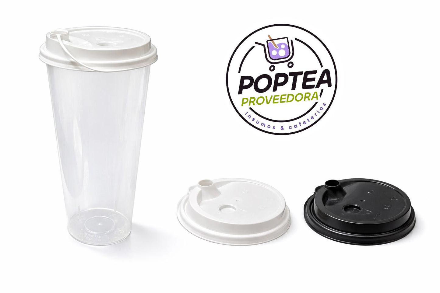 Vaso de fondo plano con tapa 700 ml
