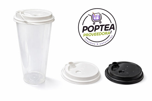 Vaso de fondo plano con tapa 700 ml